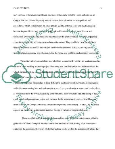 Analysis of Googles Culture