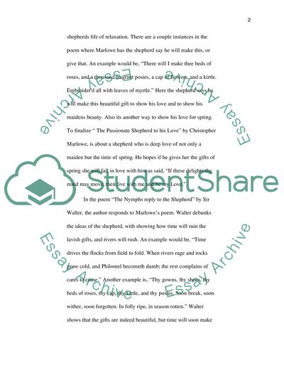 The Passionate Shepherd to His Love by Christopher Marlowe