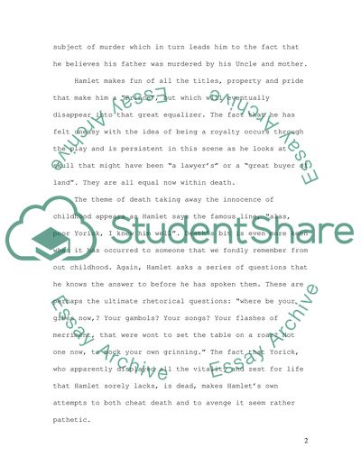 The gravedigger scene may be taken as a key to the play Hamlet as a whole. Why