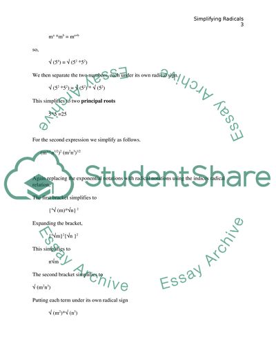 Simplyfying radicals