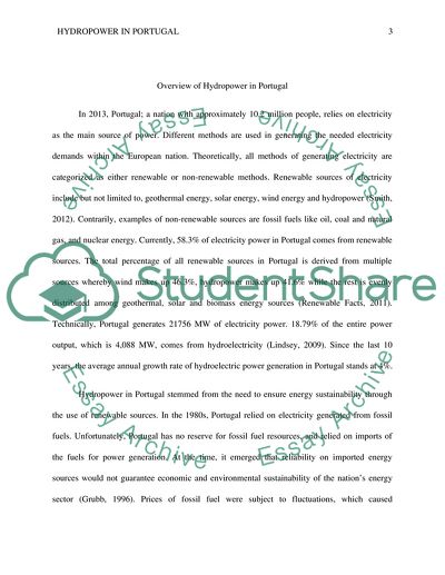 Overview of Hydropower in Portugal