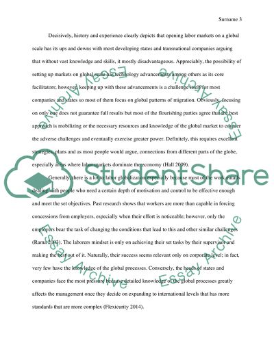 Advantages and Disadvantages of Opening Labour Markets on a Global Scale