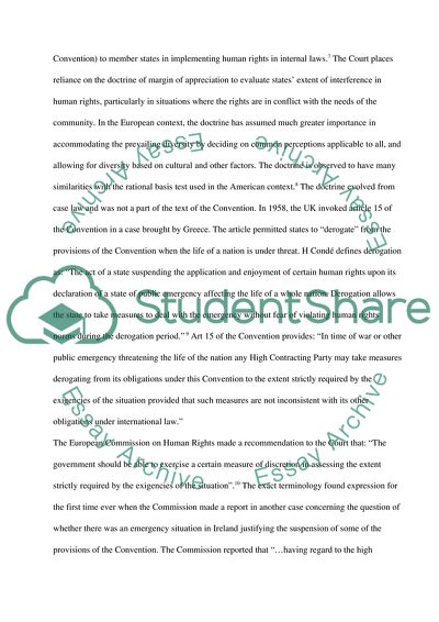 Margin of Appreciation and National Security