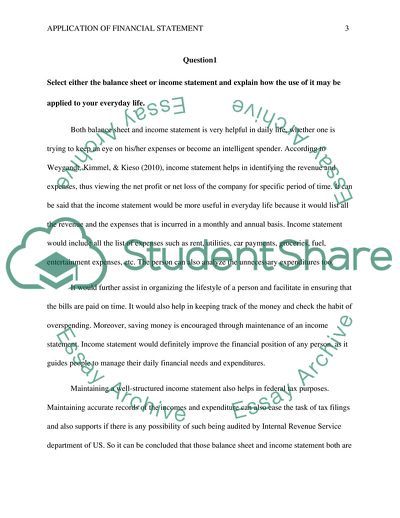 The Balance Sheet and Income Statement Use in Everyday Life