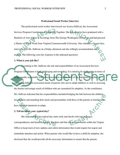 Professional Social Worker Interview