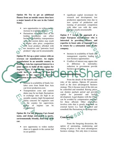 Risks Analysis of Business Strategies