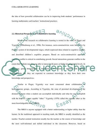 essay on collaborative learning