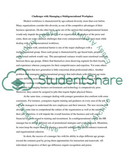 What challenges exist when I am managing in a multigenerational workplace