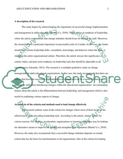 Adult Education Organizations