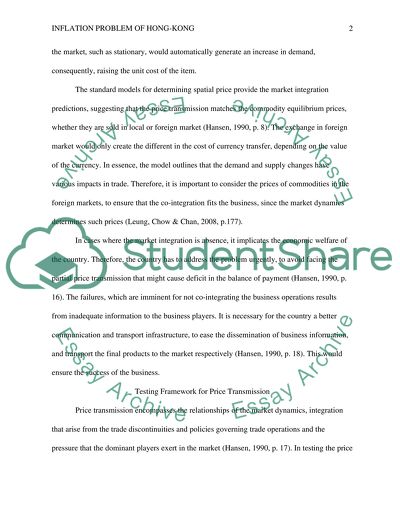 Inflation problem of Hongkong