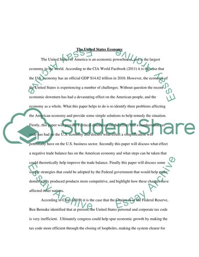 The United States Economy: Outline