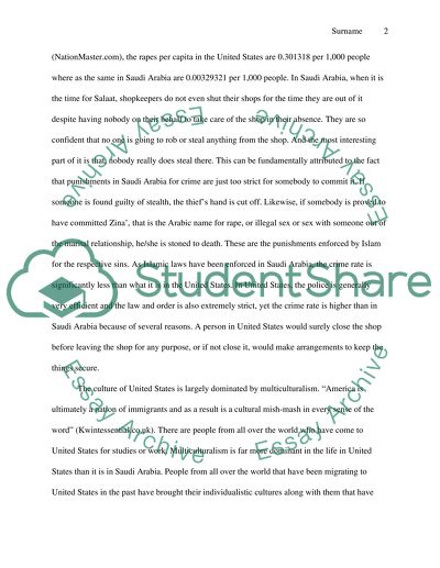 Comparison between life in Saudi Arabia and the United States