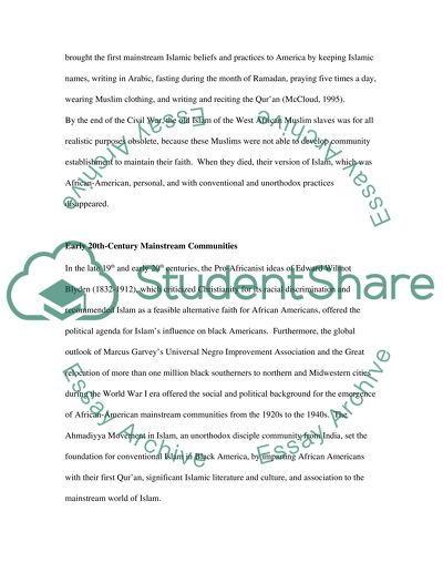 African Islamic movement in the United States