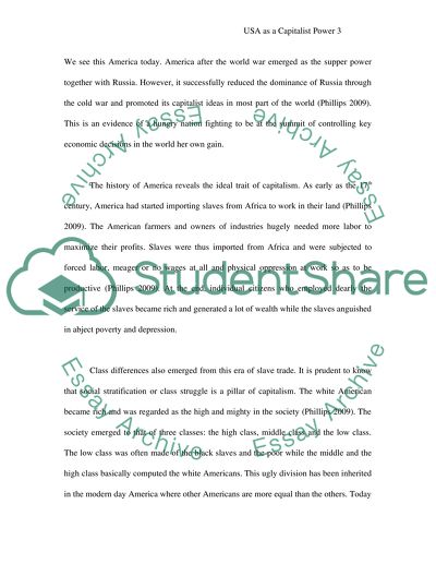 HOW IS THE U.S UNDERSTOOD AS GREAT CAPITALIST POWER