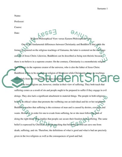 Western Philosophical View v. Eastern Philosophical View