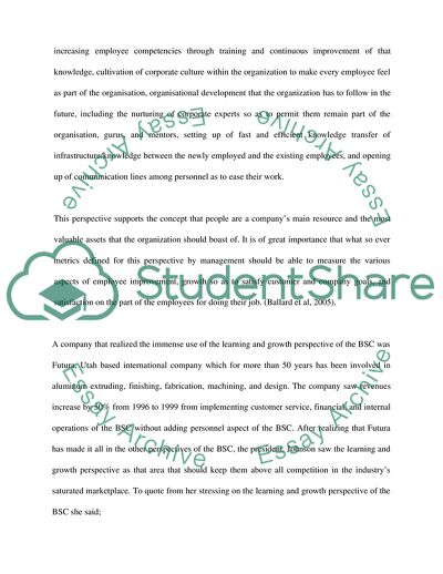 (Management) Discuss what is meant by the &#8216;Learning and Growth&#8217; quadrant of the Balanced Scorecard