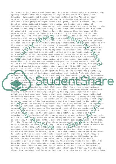 Improving Performance and Commitment in the Workplace