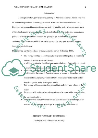 Public Opinion Poll on Immigration