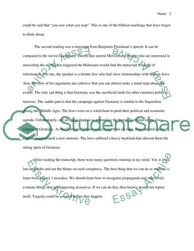 The Significance of Judeas Actions and Freedmans Speech