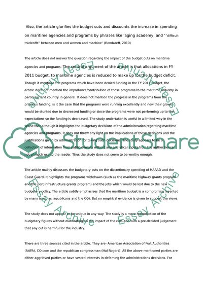 Maritime Budgets Struggle