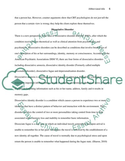 Psychology and Cognitive Behavior Therapy