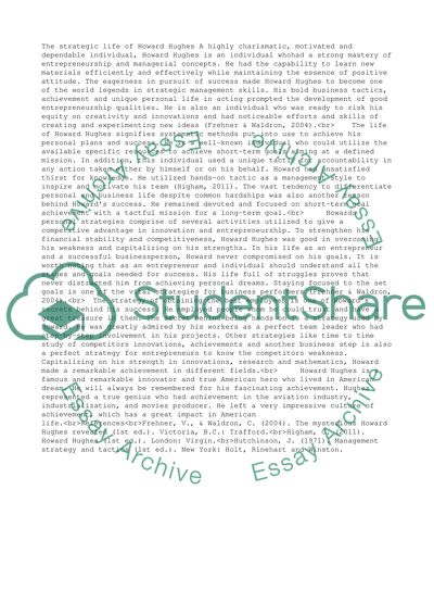 The strategic life of Howard Hughes