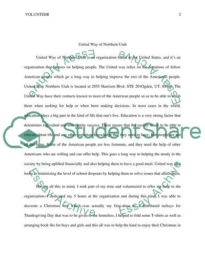 Volunteer- United Way of Northern Utah