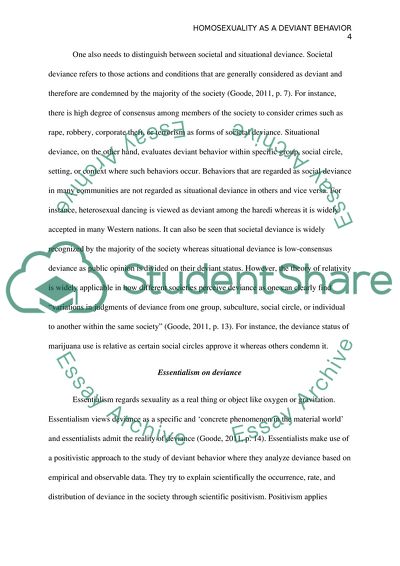 Homosexuality as a Deviant Behavior