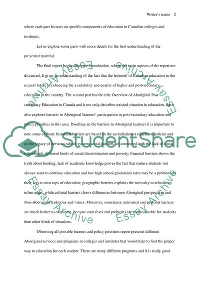 Summarize the Articles: Meeting the Needs of Aboriginal Learners and Canadian Immigrants