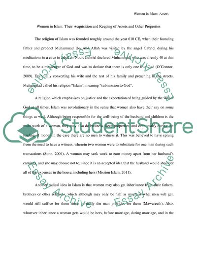 Women in Islam: Their Acquisition and Keeping of Assets and Other Properties