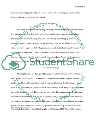 Communication between a doctor and a patient