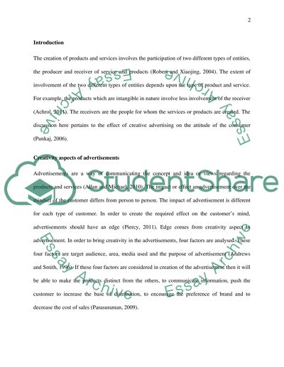 Impact of Creative Advertising on Consumers Attitudes