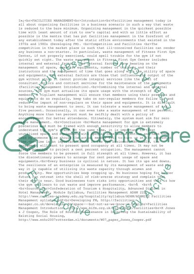 Facilities Management - Good Business Turns Risk into Opportunity