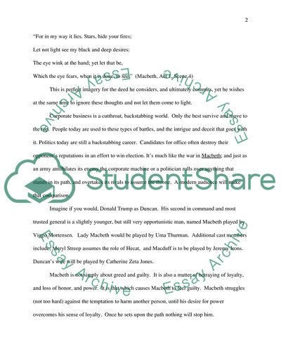 Analysis of a Classic Shakespeares Work Macbeth