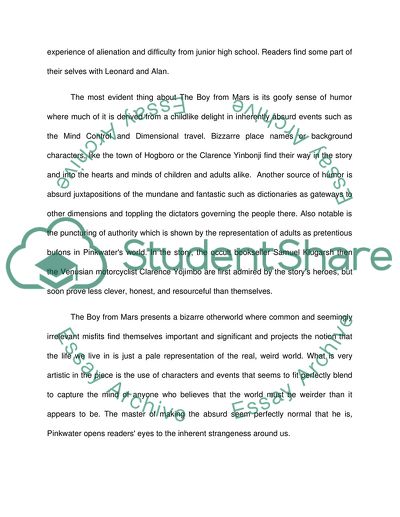 Daniel Pinkwaters novel The Boy from Mars