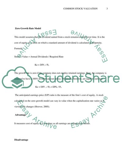 Common stock evaluation