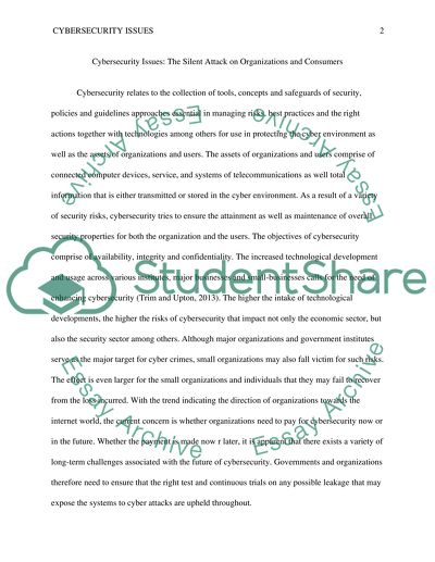 Cybersecurity Issues - the Silent Attack on Organizations and Consumers