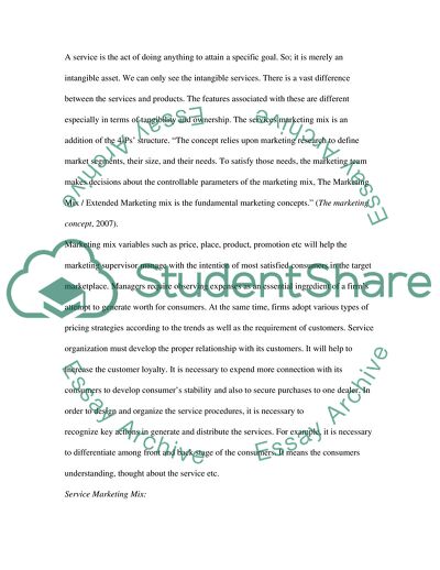 The Marketing Mix in General Terms