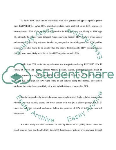 Human Papillomavirus (HPV) in Breast Tumors