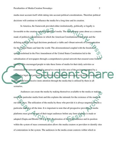 Peculiarities of Media Creation Nowadays