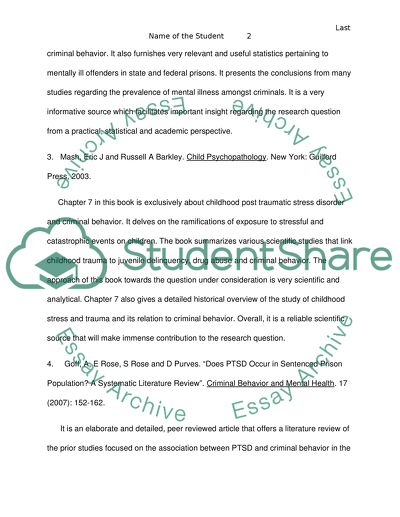 Is PTSD linked to criminal behavior