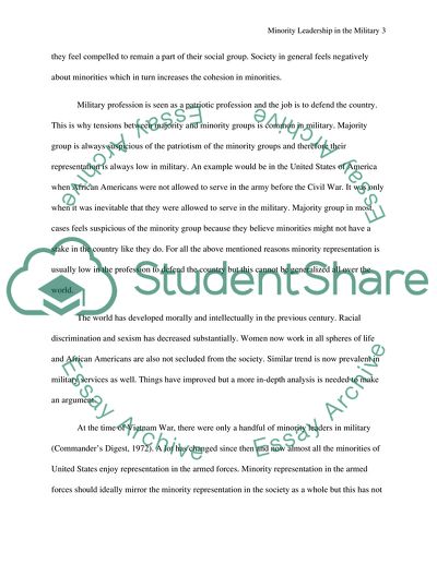 Minority Leadership in the Military