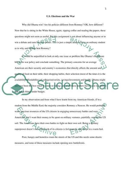 Elections and the War