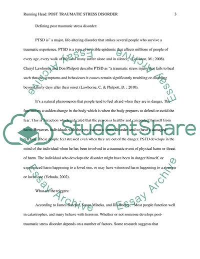 Major Issues of Post-Traumatic Stress Disorder