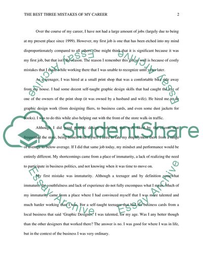 The Best Three Mistakes of My Career