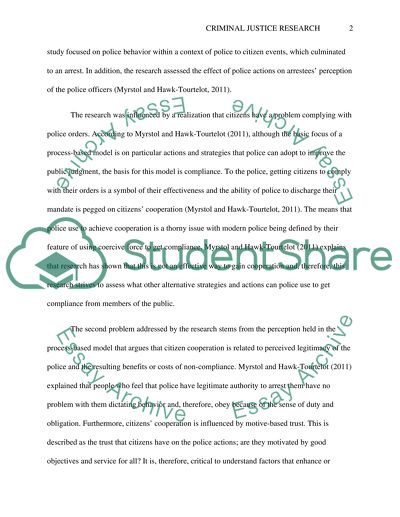 In search of Respect: Examining Arrestee Satisfaction with Police