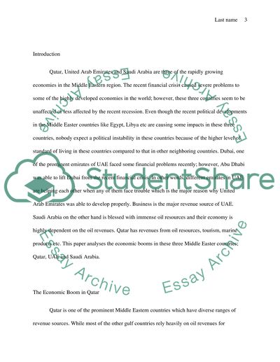 Economic Boom in Qatar, UAE, and Saudi Arabia