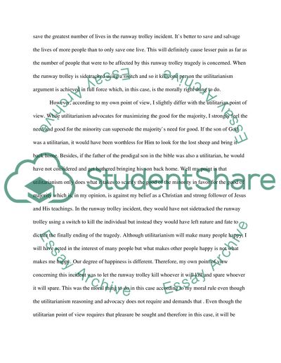 Moral judgement from utilitarianisms point of view and my own