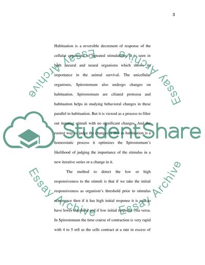 Habituation in Spirostomum