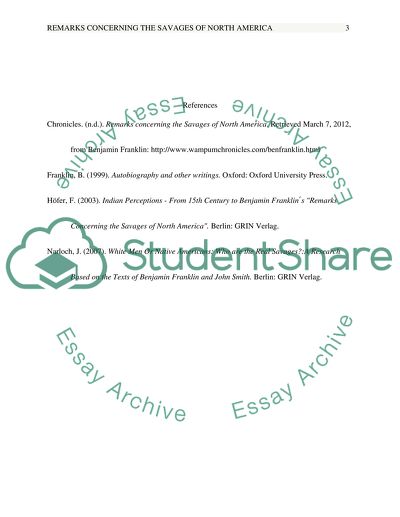 Remarks Concerning the Savages of North America (Benjamin Franklin)